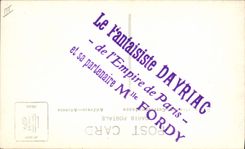 CPA Fantaisie Danse La fantastique Dayriac de l'Empire de Paris et sa partenaire Mlle Fordy