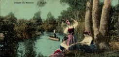 CPA Folklore L'appel au passeur