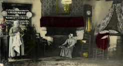 CPA Folklore Interieur de ferme 