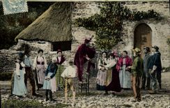 CPA Folklore Un charlatan au village Diable
