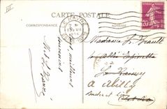 VINTAGE POSTCARD Boat Steamer Ile de France Le Havre Entered with the port