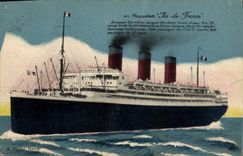 CPA Bateau Paquebot Ile de France