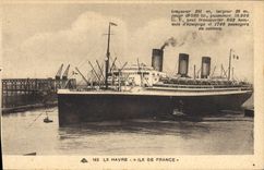 CPA Bateau Paquebot Ile de France Le Havre 