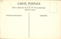 VINTAGE POSTCARD Boat Steamer Ile de France Dining room of the 1st classes