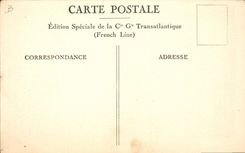 VINTAGE POSTCARD Boat Steamer Ile de France Cabin of 1st class