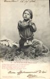 VINTAGE POSTCARD Fantasy Christmas of the small Chimney sweeper Child