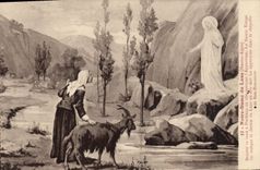 VINTAGE POSTCARD Chevre Notre Dame de Lans Benoite goes has Pindreau or she sees the Blessed Virgin Appearance
