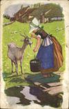 CPA Chevre Enfants
