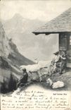 VINTAGE POSTCARD Goat On Alpe