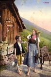 CPA Chevre Enfants
