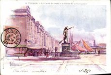 CPA Fantaisie Illustrateur Toulon Le carre du port et le genie de la navigation 