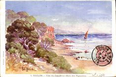 CPA Fantaisie Illustrateur Toulon Cote du Cap Brun Baie des Vignettes