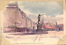 CPA Fantaisie Illustrateur Toulon Le carre du port et le genie de la navigation