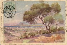 CPA Fantaisie Illustrateur Toulon Vue generale prise de Ste Anne 