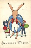 VINTAGE POSTCARD Fantasy Illustrator Lisbeth Rabbit Alsace Children
