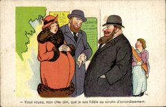 VINTAGE POSTCARD Fantasy Illustrator Poll of district