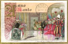 VINTAGE POSTCARD Fantaisie Apertura Illustrator beyond carried Santa da S Leone XIII