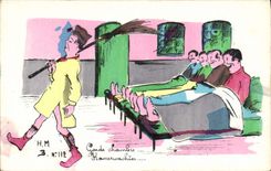 VINTAGE POSTCARD Fantaisie Militaria Keeps room