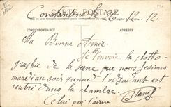 CPA Fantaisie Militaria En permission Le retour 