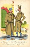 VINTAGE POSTCARD Fantaisie Militaria Veste Of agreement it is a little large