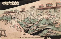 CPA Fantaisie Militaria Le train de 10h3