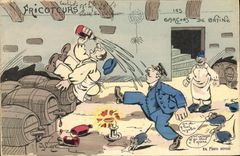 VINTAGE POSTCARD Fantasy Militaria Fricoteurs boys of canteen