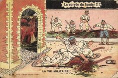 VINTAGE POSTCARD Militaria Fantasy the drudgery of the manure Horse