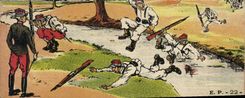 CPA Fantaisie Militaria Le saut de la riviere