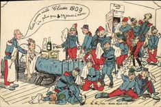 VINTAGE POSTCARD Fantaisie Militaria Classifies 1909