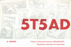 Telegrafía 5T5AD Nouakchott Mauritania Duffaut de la POSTAL de la VENDIMIA
