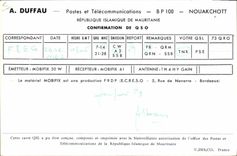 Telegrafía 5T5AD Nouakchott Mauritania Duffaut de la POSTAL de la VENDIMIA