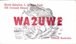 Calle del norte Milton Kashuba de la telegrafía WA2UWE Babylon Nueva York Seward de la POSTAL de la VENDIMIA