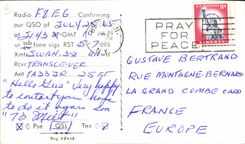 Calle del norte Milton Kashuba de la telegrafía WA2UWE Babylon Nueva York Seward de la POSTAL de la VENDIMIA