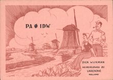 Telegrafía PA01DW Dick Wijkman Heideldweg Laren de la POSTAL de la VENDIMIA el molino de viento holandés