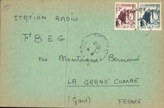 Telegrafía 3V83X Túnez de la POSTAL de la VENDIMIA
