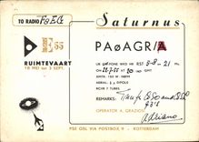 Telegrafía Saturnus Rotterdam de la POSTAL de la VENDIMIA