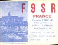 VINTAGE POSTCARD Telegraphy F9SR Raymond Simonne Boulevard of Hauteserve Granville