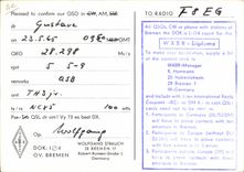 VINTAGE POSTCARD Telegraphy DL1RZ Wolfgang Strauch Bremen Robert Bunsen Strasse