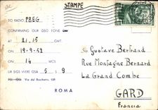 VINTAGE POSTCARD Telegraphy I1CNY Roma Italia