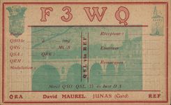 VINTAGE POSTCARD Telegraphy F3WQ David Marurel Junas Gard