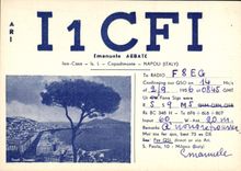 VINTAGE POSTCARD Telegraphy I1CFI Emanuele Abbate Napoli Italy