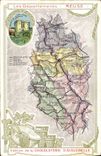 VINTAGE POSTCARD Geographical map Chocolate factory of Aiguebelle Meuse Carries Verdun Roadway
