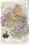 VINTAGE POSTCARD Geographical map Chocolate factory of Aiguebelle Aveyron Cathedral of Rodez