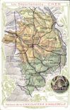 VINTAGE POSTCARD Geographical map Chocolate factory of Dear Aiguebelle Cathedrale of Bourges