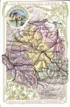 VINTAGE POSTCARD Geographical map Chocolate factory of Aiguebelle Indre Nickle silver and the Hollow one