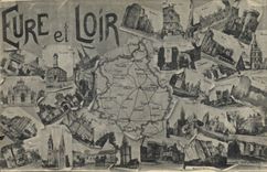 CPA Carte geographique Eure et loir 