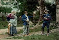 CPA Folklore Le proces verbal Gendarme 