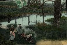 CPA Folklore Retour du lavoir 