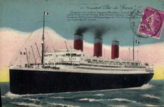 CPA Bateau Paquebot Ile de France 