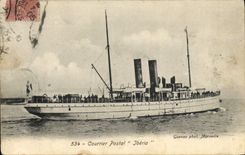 VINTAGE POSTCARD Boat Postal Mail Iberia